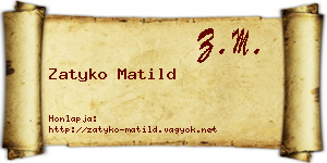 Zatyko Matild névjegykártya